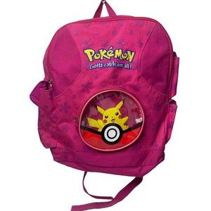 Vintage Pyramid Pokémon Pikachu Backpack Pink/Clear Pocket Rare Hard To Find